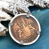 Admiral Gardner Shipwreck Ten Cash Coin Grade 1+ Sterling Silver Pendant