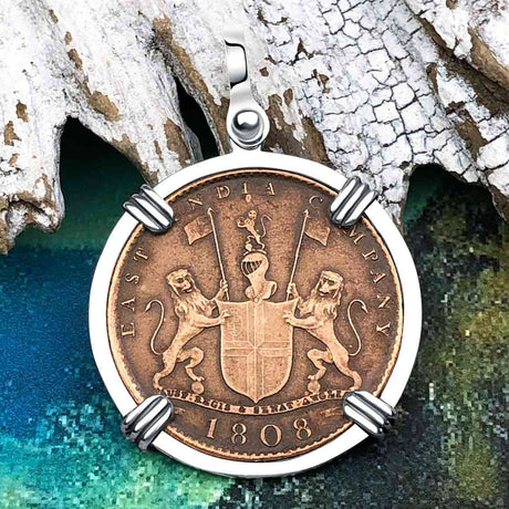 Admiral Gardner Shipwreck Ten Cash Coin Grade 1+ Sterling Silver Pendant