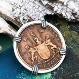 Admiral Gardner Shipwreck Ten Cash Coin Grade 1+ Sterling Silver Pendant