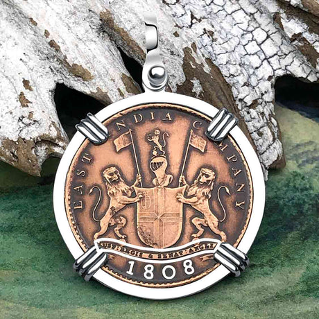 Admiral Gardner Shipwreck Ten Cash Coin Grade 1+ Sterling Silver Pendant