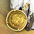 Byzantine Jesus Christ King of Kings Gold Histamenon Nomisma Coin Circa 1059 AD 18K Gold Pendant