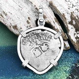 Pirate Era 1657 Spanish 1 Reale Piece of Eight Sterling Silver Pendant