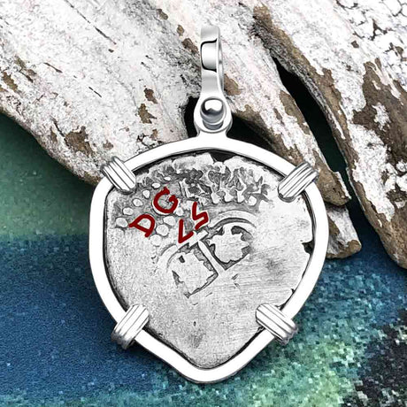 Pirate Era 1657 Spanish 1 Reale Piece of Eight Sterling Silver Pendant