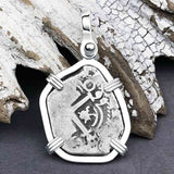 Pirate Era 1660 Spanish 1 Reale Piece of Eight Sterling Silver Pendant