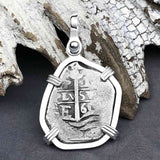 Pirate Era 1660 Spanish 1 Reale Piece of Eight Sterling Silver Pendant
