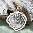 1659 Consolacion Shipwreck Pirate Era Spanish 1 Reale Piece of Eight 14K Gold & Sterling Silver Pendant