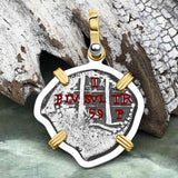 1659 Consolacion Shipwreck Pirate Era Spanish 1 Reale Piece of Eight 14K Gold & Sterling Silver Pendant