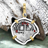 1659 Consolacion Shipwreck Pirate Era Spanish 1 Reale Piece of Eight 14K Gold & Sterling Silver Pendant