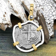 1664 Consolacion Shipwreck Pirate Era Spanish 1 Reale Piece of Eight 14K Gold & Sterling Silver Pendant