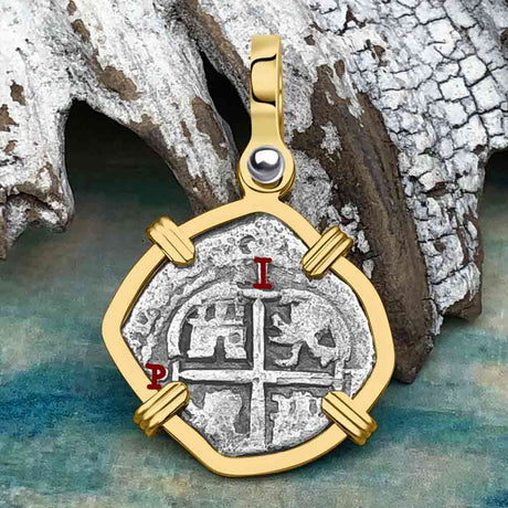 1674 Consolacion Shipwreck Pirate Era Spanish 1 Reale Piece of Eight 14K Gold Pendant
