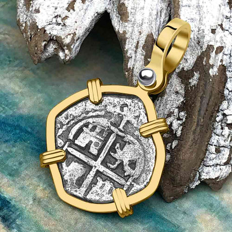 1674 Consolacion Shipwreck Pirate Era Spanish 1 Reale Piece of Eight 14K Gold Pendant