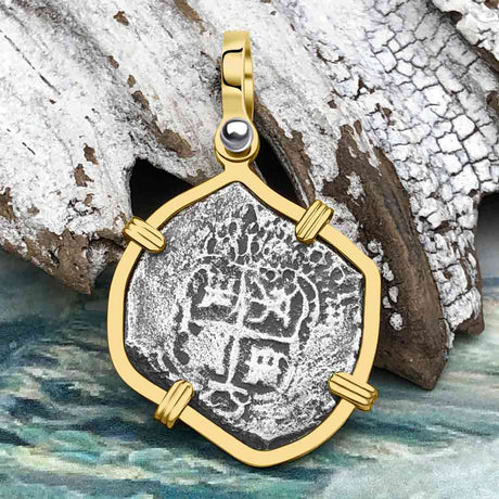 1665 Consolacion Shipwreck Pirate Era Spanish 1 Reale Piece of Eight 14K Gold Pendant