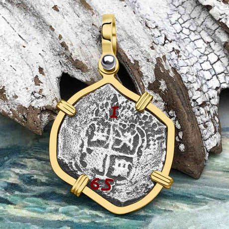 1665 Consolacion Shipwreck Pirate Era Spanish 1 Reale Piece of Eight 14K Gold Pendant