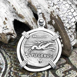 Roman Republic Silver Denarius 90 BC Apollo and the Horseman Coin Sterling Silver Pendant