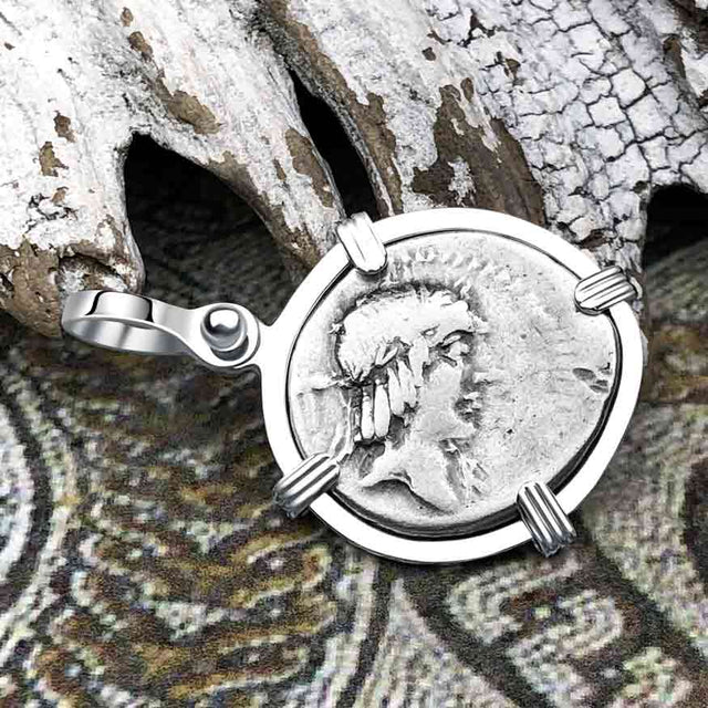 Roman Republic Silver Denarius 90 BC Apollo and the Horseman Coin Sterling Silver Pendant