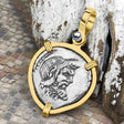Roman Republic Silver Denarius 48 BC Pan and Jupiter 14K Gold Pendant