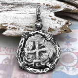 1755 Pirate Era Spanish 1 Reale "Piece of Eight" Sterling Silver TORTUGA COLLECTION Pendant