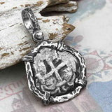 1755 Pirate Era Spanish 1 Reale "Piece of Eight" Sterling Silver TORTUGA COLLECTION Pendant