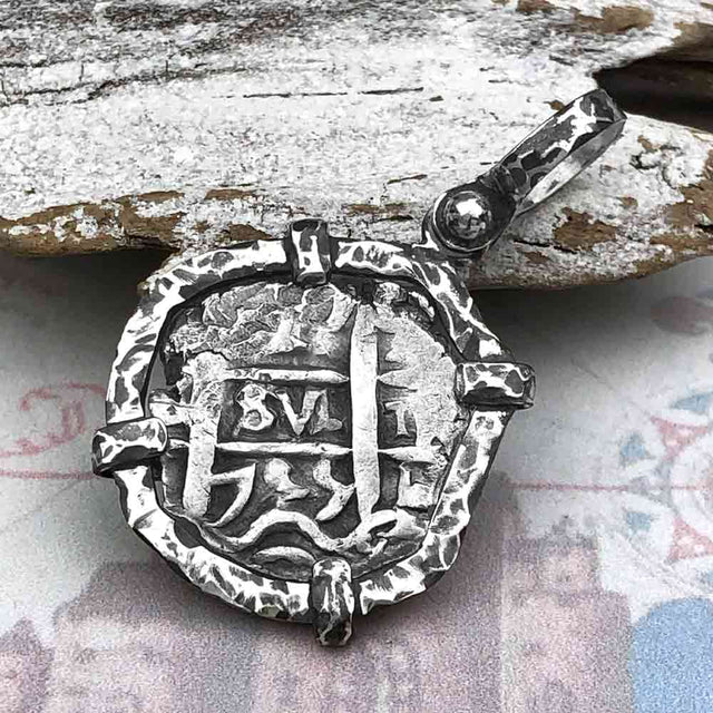 1755 Pirate Era Spanish 1 Reale "Piece of Eight" Sterling Silver TORTUGA COLLECTION Pendant