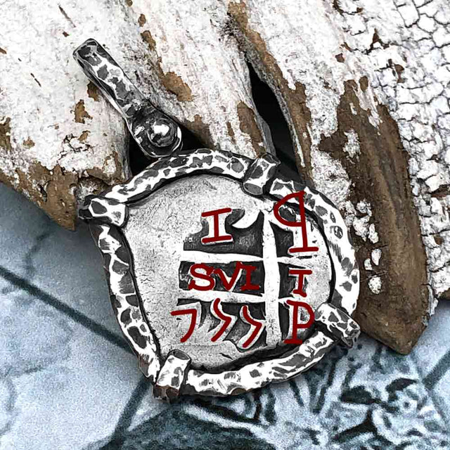 1755 Pirate Era Spanish 1 Reale "Piece of Eight" Sterling Silver TORTUGA COLLECTION Pendant