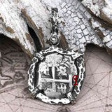1747 Pirate Era Spanish 1 Reale "Piece of Eight" Sterling Silver TORTUGA COLLECTION Pendant