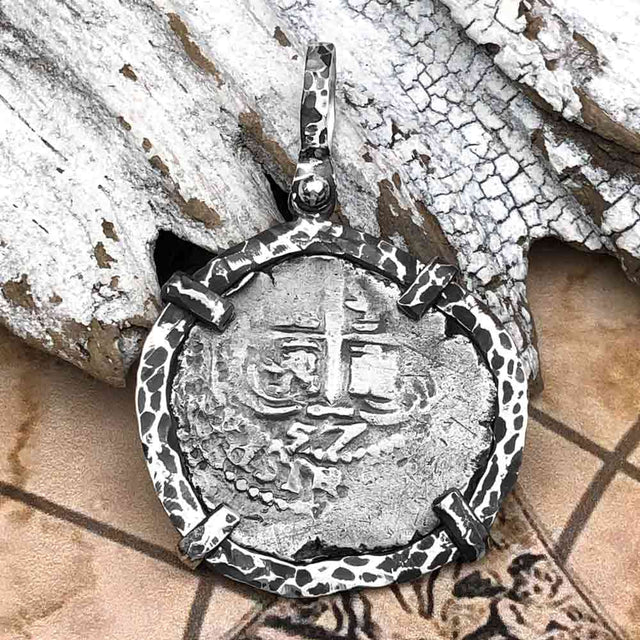 1757 Pirate Era Spanish 2 Reale "Piece of Eight" Sterling Silver TORTUGA COLLECTION Pendant