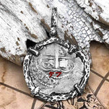 1757 Pirate Era Spanish 2 Reale "Piece of Eight" Sterling Silver TORTUGA COLLECTION Pendant