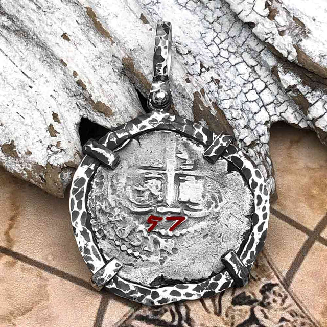 1757 Pirate Era Spanish 2 Reale "Piece of Eight" Sterling Silver TORTUGA COLLECTION Pendant