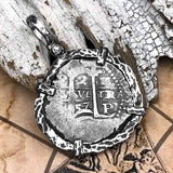 1757 Pirate Era Spanish 2 Reale "Piece of Eight" Sterling Silver TORTUGA COLLECTION Pendant