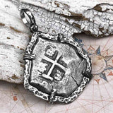 Pirate Era 1745 Spanish 8 Reale "Piece of Eight" Sterling Silver TORTUGA COLLECTION Pendant