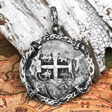 Pirate Era 1766 Spanish 8 Reale "Piece of Eight" Sterling Silver TORTUGA COLLECTION Pendant