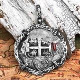 Pirate Era 1766 Spanish 8 Reale "Piece of Eight" Sterling Silver TORTUGA COLLECTION Pendant