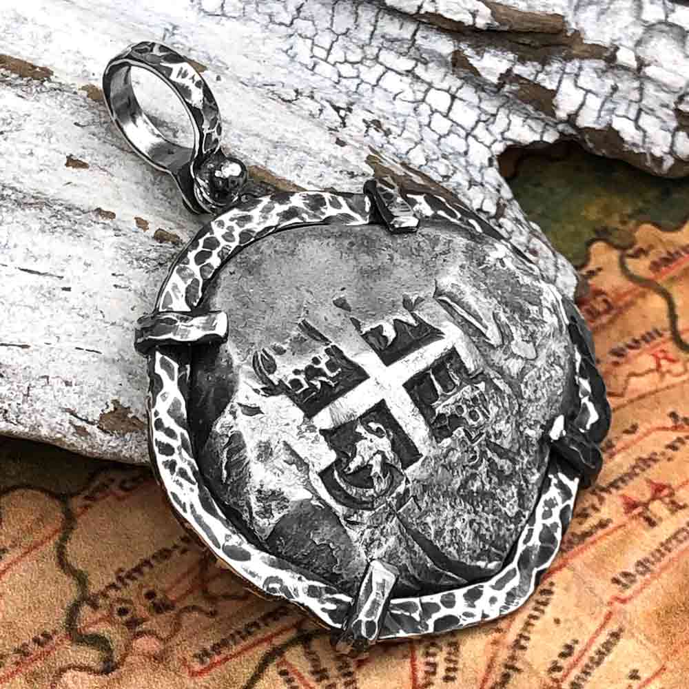 Pirate Era 1766 Spanish 8 Reale "Piece of Eight" Sterling Silver TORTUGA COLLECTION Pendant