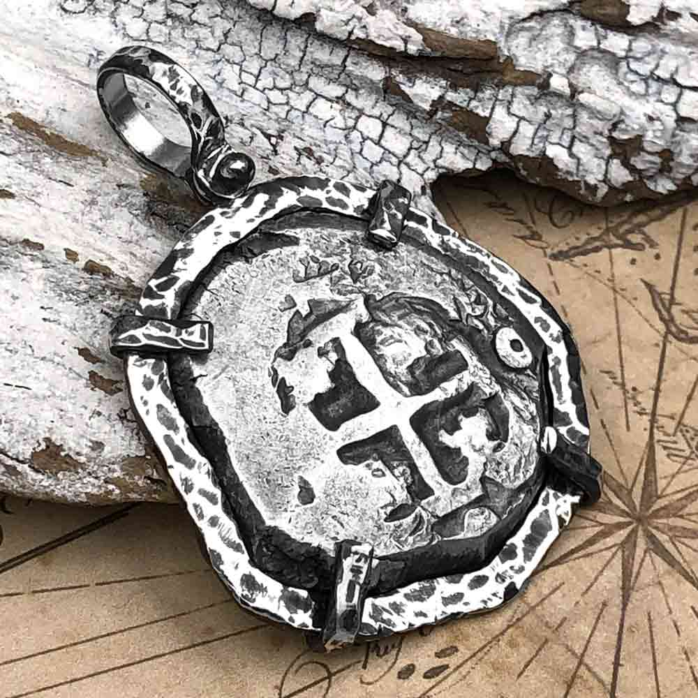 Pirate Era 1751 Spanish 8 Reale "Piece of Eight" Sterling Silver TORTUGA COLLECTION Pendant