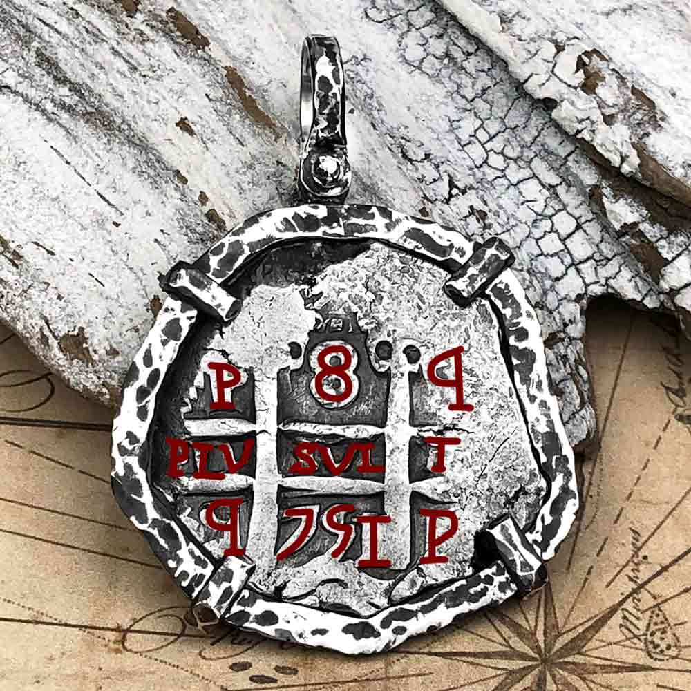 Pirate Era 1751 Spanish 8 Reale "Piece of Eight" Sterling Silver TORTUGA COLLECTION Pendant