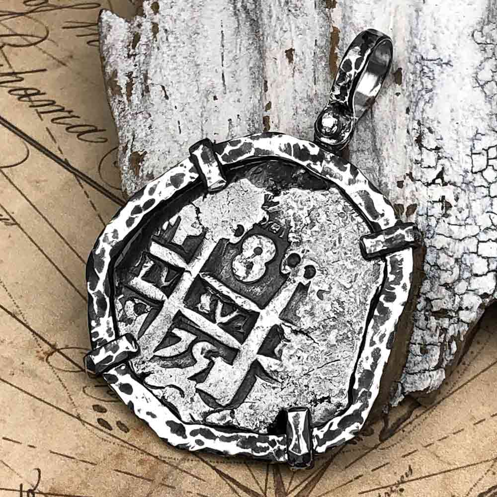 Pirate Era 1751 Spanish 8 Reale "Piece of Eight" Sterling Silver TORTUGA COLLECTION Pendant