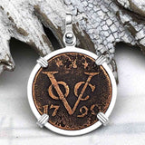 VOC - Dutch East India Company Shipwreck -1790 1 Duit Sterling Silver Pendant