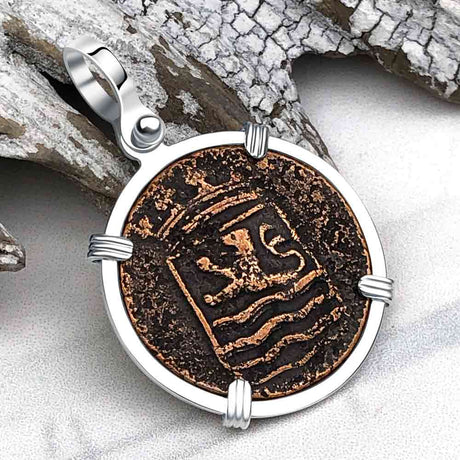 VOC - Dutch East India Company Shipwreck -1790 1 Duit Sterling Silver Pendant