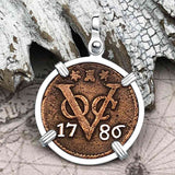 VOC - Dutch East India Company Shipwreck -1786 1 Duit Sterling Silver Pendant