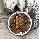 VOC - Dutch East India Company Shipwreck -1786 1 Duit Sterling Silver Pendant