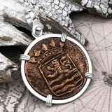 VOC - Dutch East India Company Shipwreck -1786 1 Duit Sterling Silver Pendant