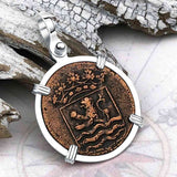 VOC - Dutch East India Company Shipwreck -1764 1 Duit Sterling Silver Pendant