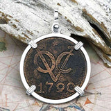 VOC - Dutch East India Company Shipwreck 1790 LARGE 2 Duit Sterling Silver Pendant