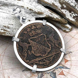 VOC - Dutch East India Company Shipwreck 1790 LARGE 2 Duit Sterling Silver Pendant