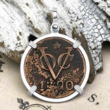 VOC - Dutch East India Company Shipwreck 1790 LARGE 2 Duit Sterling Silver Pendant