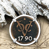 VOC - Dutch East India Company Shipwreck 1790 LARGE 2 Duit Sterling Silver Pendant
