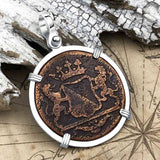 VOC - Dutch East India Company Shipwreck 1790 LARGE 2 Duit Sterling Silver Pendant