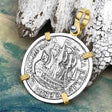 Dutch East India Company 1791 Silver 6 Stuiver Ship Shilling "I Struggle and Survive" 14K Gold & Sterling Silver Pendant