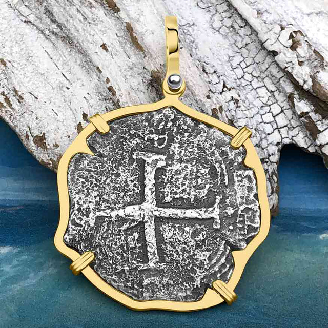 1679 Consolacion Shipwreck Pirate Era 8 Reale Cob Piece of 8 14K Gold Pendant
