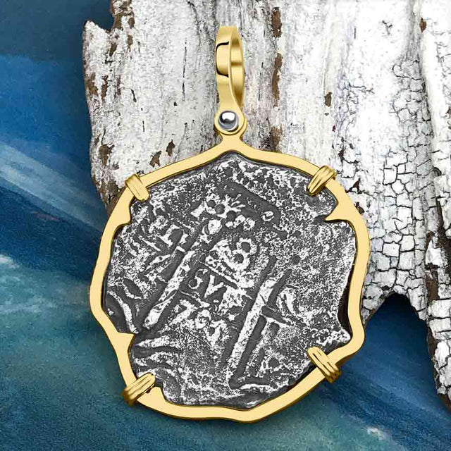 1679 Consolacion Shipwreck Pirate Era 8 Reale Cob Piece of 8 14K Gold Pendant